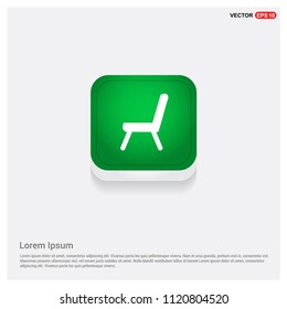 chair iconGreen Web Button - Free vector icon