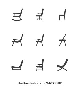 Chair Icons. Isolated Sign and Symbol