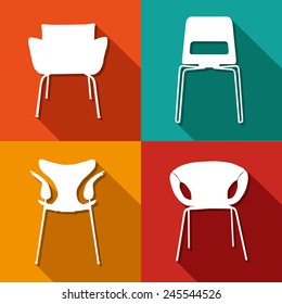 Chair icons set great for any use. Vector EPS10.