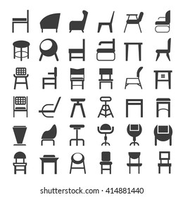 chair icons set, sofa icons set