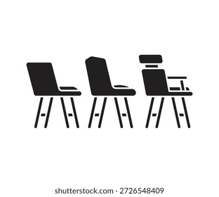 Conjunto de iconos de silla Ilustración vectorial