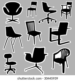 chair icons vector