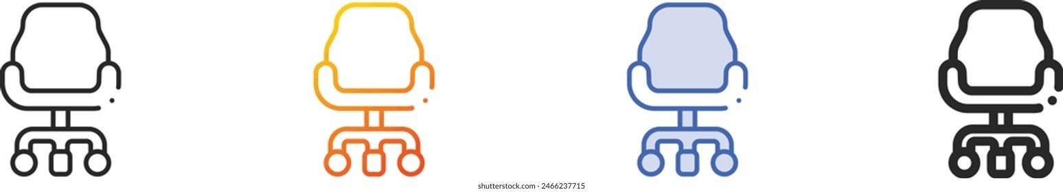 chair icon.Thin Linear, Gradient, Blue Stroke and bold Style Design Isolated On White Background