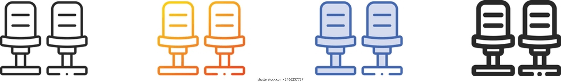 chair icon.Thin Linear, Gradient, Blue Stroke and bold Style Design Isolated On White Background