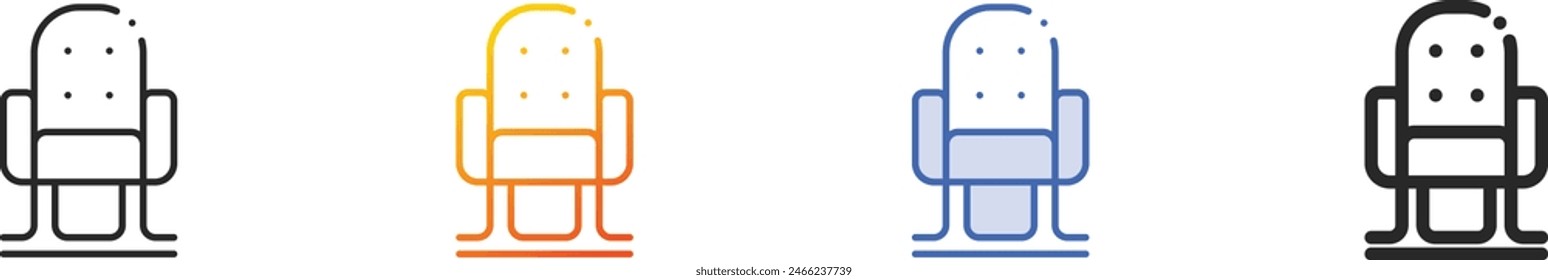 chair icon.Thin Linear, Gradient, Blue Stroke and bold Style Design Isolated On White Background