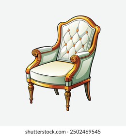 Chair illustration, cartoon, art, clean, unique