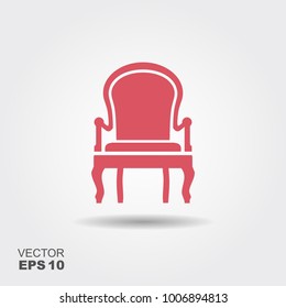 Chair Illustration. Flat vector icon with shadow