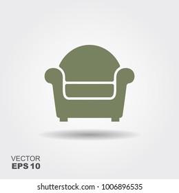 Chair Illustration. Flat vector icon with shadow