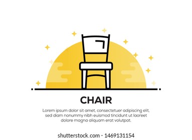 CHAIR AND ILLUSTRATION ICON CONCEPT