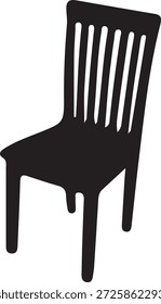 CHair image of vector in silhouette pure white background.