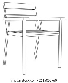 Chair isolated on white background in different positions. Line graphics icon. Vector illustration