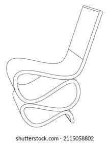 Chair isolated on white background in different positions. Line graphics icon. Vector illustration
