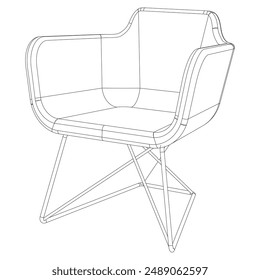 Chair isolated on white background in different positions. Line graphics icon. Vector illustration