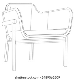 Chair isolated on white background in different positions. Line graphics icon. Vector illustration