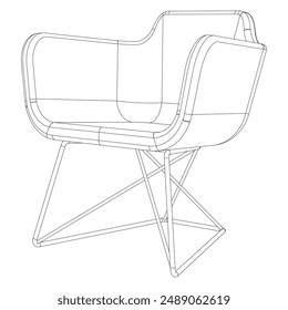 Chair isolated on white background in different positions. Line graphics icon. Vector illustration