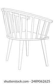 Chair isolated on white background in different positions. Line graphics icon. Vector illustration