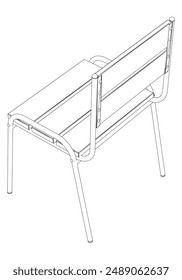Chair isolated on white background in different positions. Line graphics icon. Vector illustration