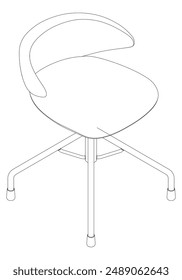 Chair isolated on white background in different positions. Line graphics icon. Vector illustration