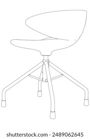Chair isolated on white background in different positions. Line graphics icon. Vector illustration