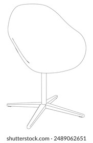 Chair isolated on white background in different positions. Line graphics icon. Vector illustration