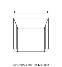 Cadeira em ícone de contorno isolado para plano de layout de arquitetura