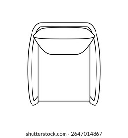 Cadeira em ícone de contorno isolado para plano de layout de arquitetura