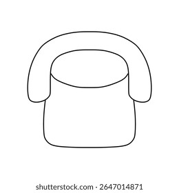 Cadeira em ícone de contorno isolado para plano de layout de arquitetura