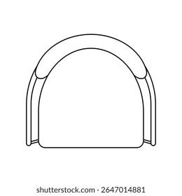 Cadeira em ícone de contorno isolado para plano de layout de arquitetura