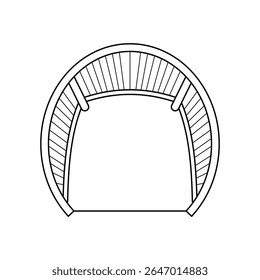 Cadeira em ícone de contorno isolado para plano de layout de arquitetura