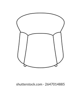 Cadeira em ícone de contorno isolado para plano de layout de arquitetura
