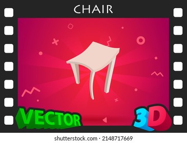 Sessel isometrisches Design Symbol. Vektorgrafik, Web-Illustration. 3D-Farbkonzept