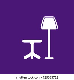 chair and lamp icon vector 