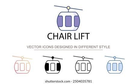 Chair Lift icon design with white background stock illustration