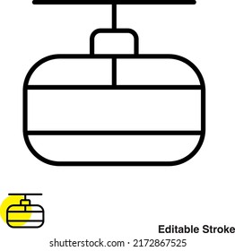 Chair Lift Vector Line Icon