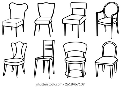 Chair Line Art Abstract Shapes for Contemporary Art.eps