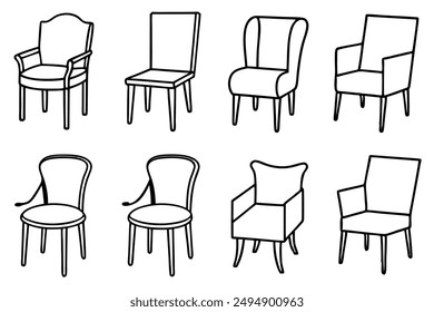 Chair line art creative interior artwork