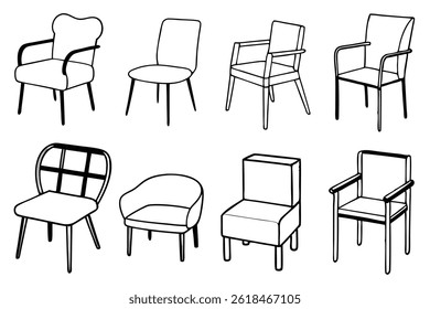Chair Line Art Drawing for Creative Spaces.eps