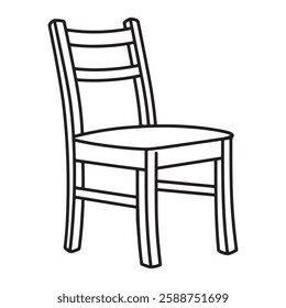 chair line art icon coloring page vector illustration