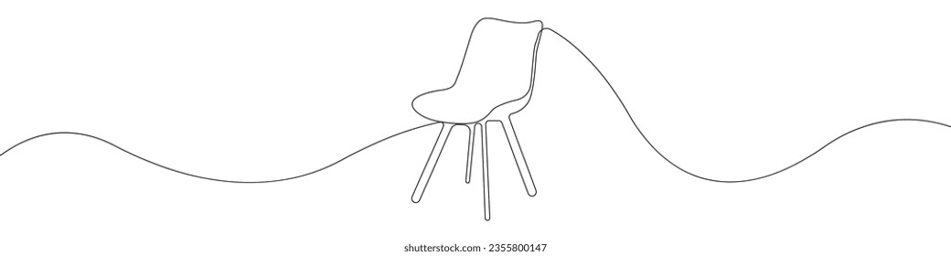 Chair line continuous drawing vector. One line A soft chair vector background. Armchair icon. Continuous outline of a stylish chair.