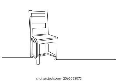 Chair line icon. continuous line style. simple style chair shape illustration. unique, simple, One continuous single drawing line art flat doodle kitchen chair, living room chair, dining, guests