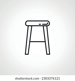 chair line icon. Dining chair web linear icon.