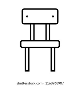 Chair line icon isolated on white background. Outline thin interior style vector.