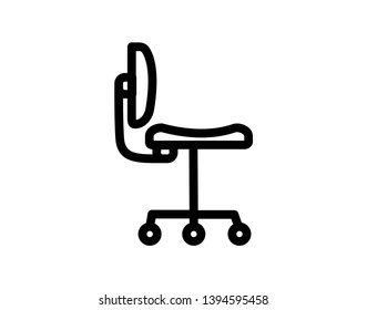 Chair line icon representing seating and furniture design