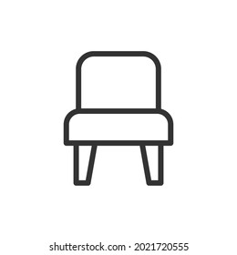 Chair line icon, sign or symbol. Premium pictogram in trendy outline style. Chair pixel perfect vector icon isolated on a white background. 