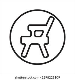 icono de vector nuevo de línea de silla