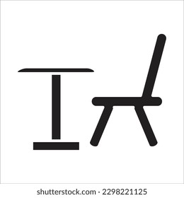 icono de vector nuevo de línea de silla