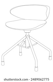 Chair Line Vector Illustration. Different Views of Modern Chair, Ideal for Furniture Design and Interior Concepts 