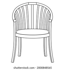ilustración vectorial de línea de silla,
aislado en fondo blanco.vista superior
