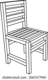 chair  line vector illustration isolated on white background