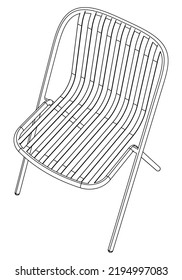 Chair line vector illustration, isolated on white background